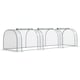 image 1 of Outsunny Tunnel Greenhouse Steel Frame for Garden Backyard w/ Zipper Doors