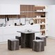 image 2 of HOMCOM Dining Table w/ 4 Ottomans Seats Kitchen Home Furniture Set Modern Style