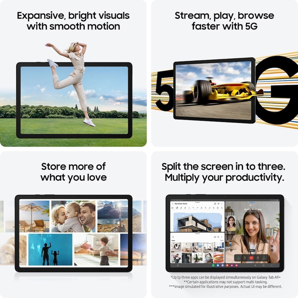 image 1 of Samsung Galaxy Tab A9+ 64GB LTE Grey Tablet