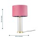 image 9 of Aura - Satin Brass Table Lamp with Pink Velvet Flamingo Shade Bronze | Pink