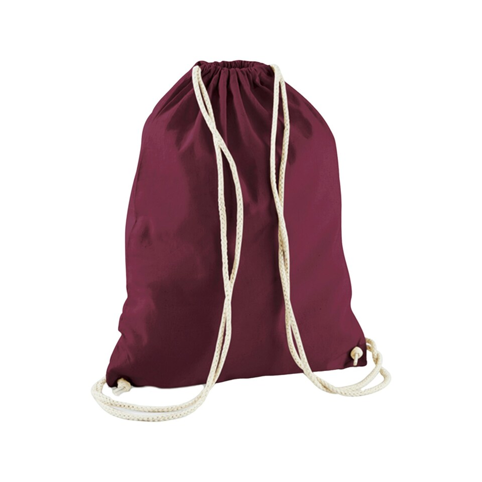 image 1 of Westford Mill Cotton Gymsac Bag - 12 Litres - Burgundy - One Size Red | One Size