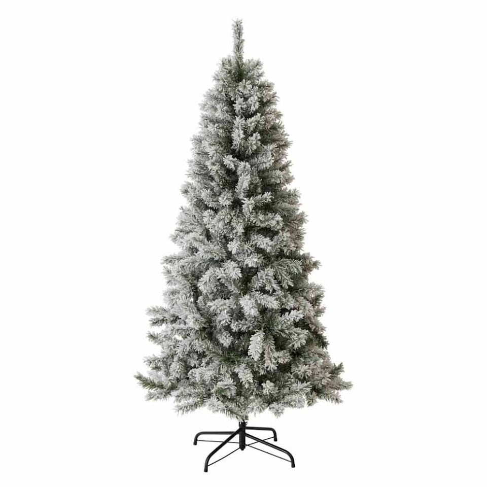 image 1 of Scandinavian 7ft White Spruce Fir Artificial Christmas Tree | Green