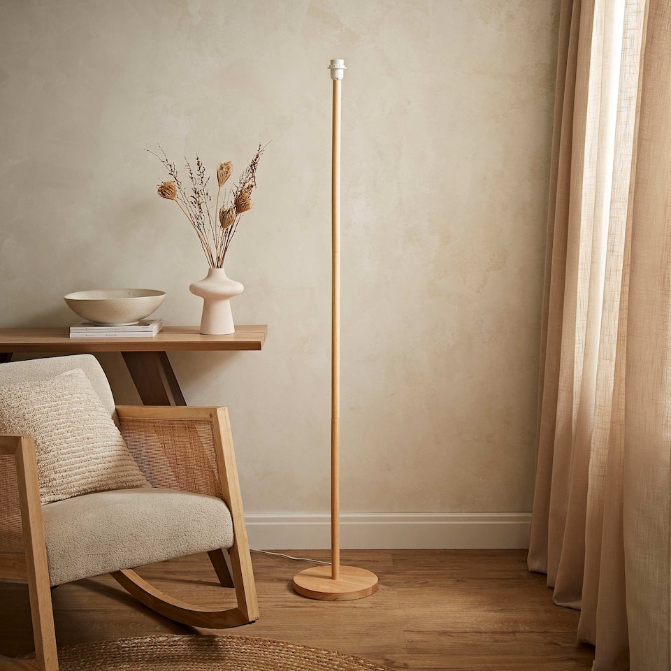 image 1 of ValueLights Heather Light Wood Floor Lamp Base Only
