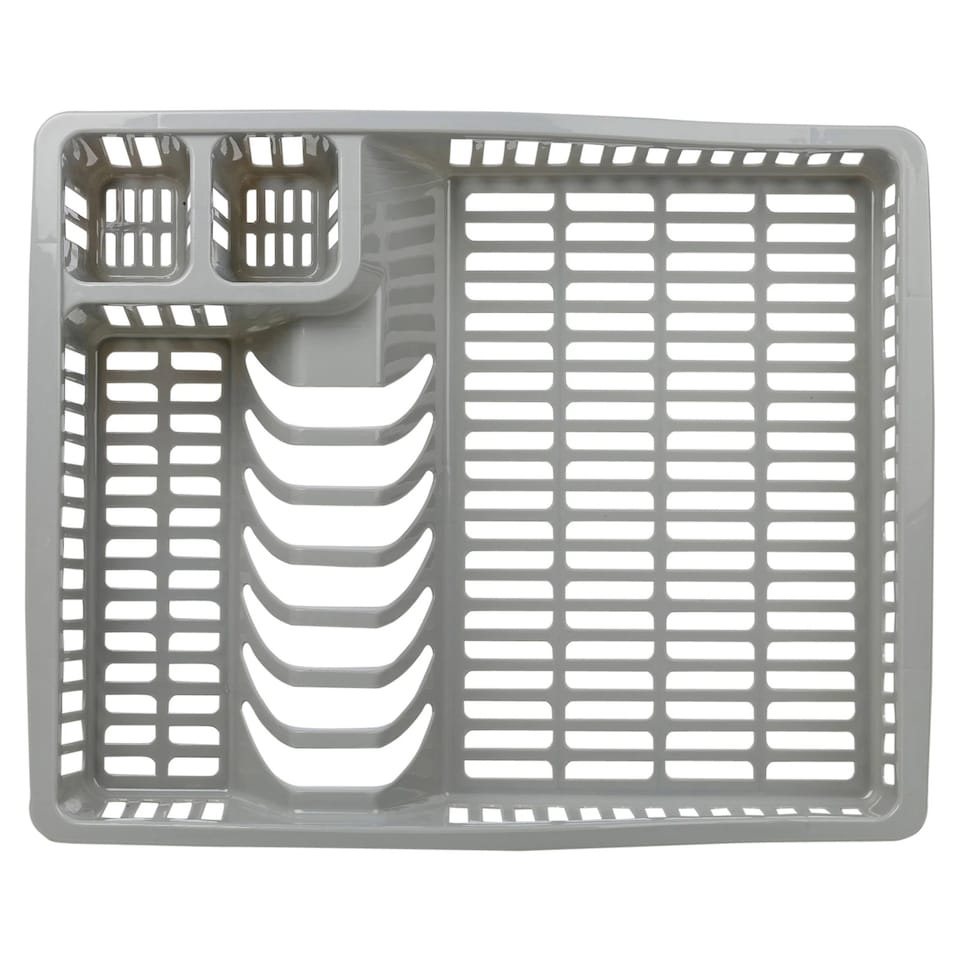 image 1 of Plastic Large Dish Rack Drainer Kitchen Sink Plate Cutlery Draining Drip Tray | Multi | Grey Small