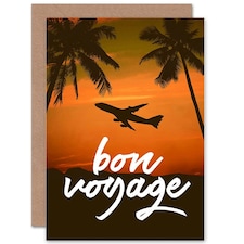 Bon Voyage Sunset Travel Goodbye Card