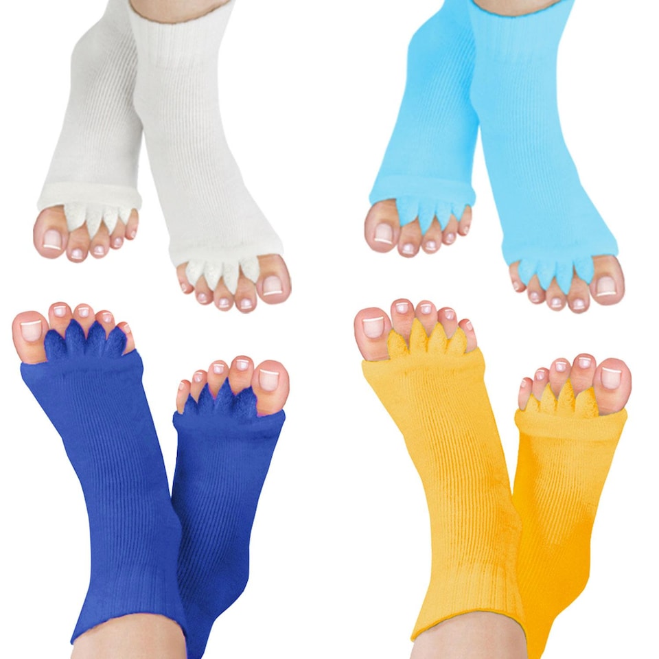 image 1 of Pair of Foot Alignment Socks Choice of Colour to Relieve Foot Pain, Blue