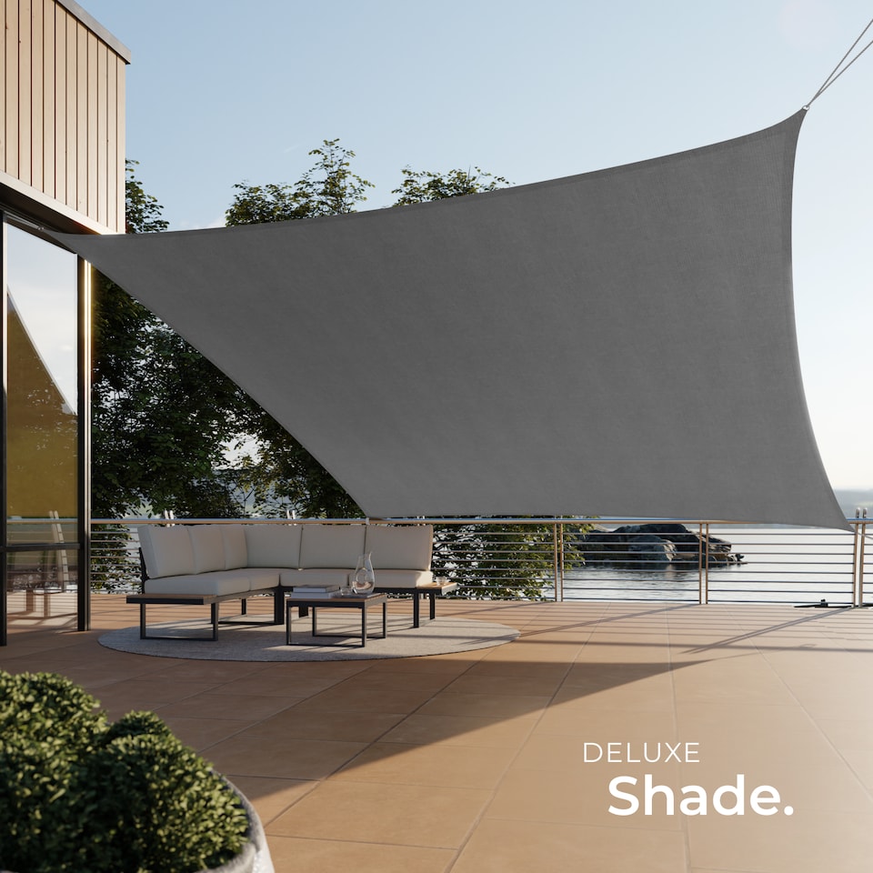 image 1 of Shade Sail - rectangular with UV protection 50, water-repellent, grey | Grey | grey | 5 x 5 m | 1