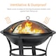 image 6 of Yaheetech Outdoor Fire Pit with Mesh Screen Cover Fire Poker Black