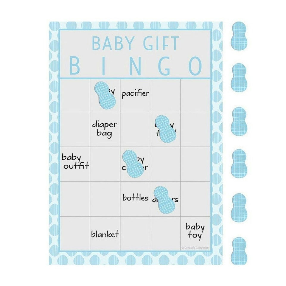 Creative Party Little Peanut Baby Shower Bingo Game - Blue/White - One Size