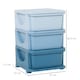 image 5 of HOMCOM Kids Storage Units with Drawers Chest Dresser Tower | Blue | 37cm x 37cm x 56.5cm
