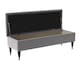 image 2 of 180cm Safar Ottoman bench with Storage and Turned Wooden Legs- Plush Velvet Shoes Bench - Silver Chesterfield Storage Bench