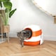 image 6 of PawHut Foldable Cat Litter Tray Hooded Cat Litter Box w/ High Side, Orange