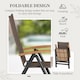 image 7 of Outsunny Folding Garden Chair, 5-level Reclining PE Rattan Garden Dining Chair with Wood Armrests, High Back and Steel Frame for Outdoor, Patio, Terrace, Porch, Brown | Brown | Brown