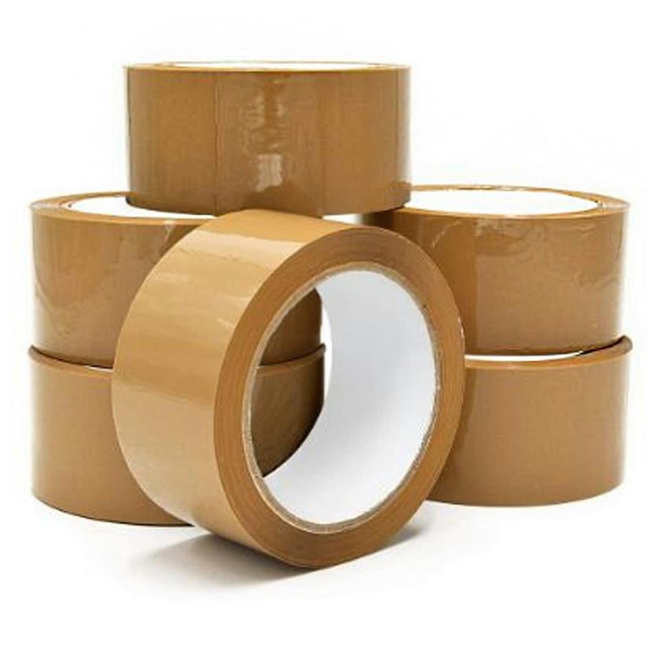 image 1 of 3 Rolls 50mm x 66m Brown Acrylic Super Sticky Packaging Tape for Sealing Parcels & Boxes