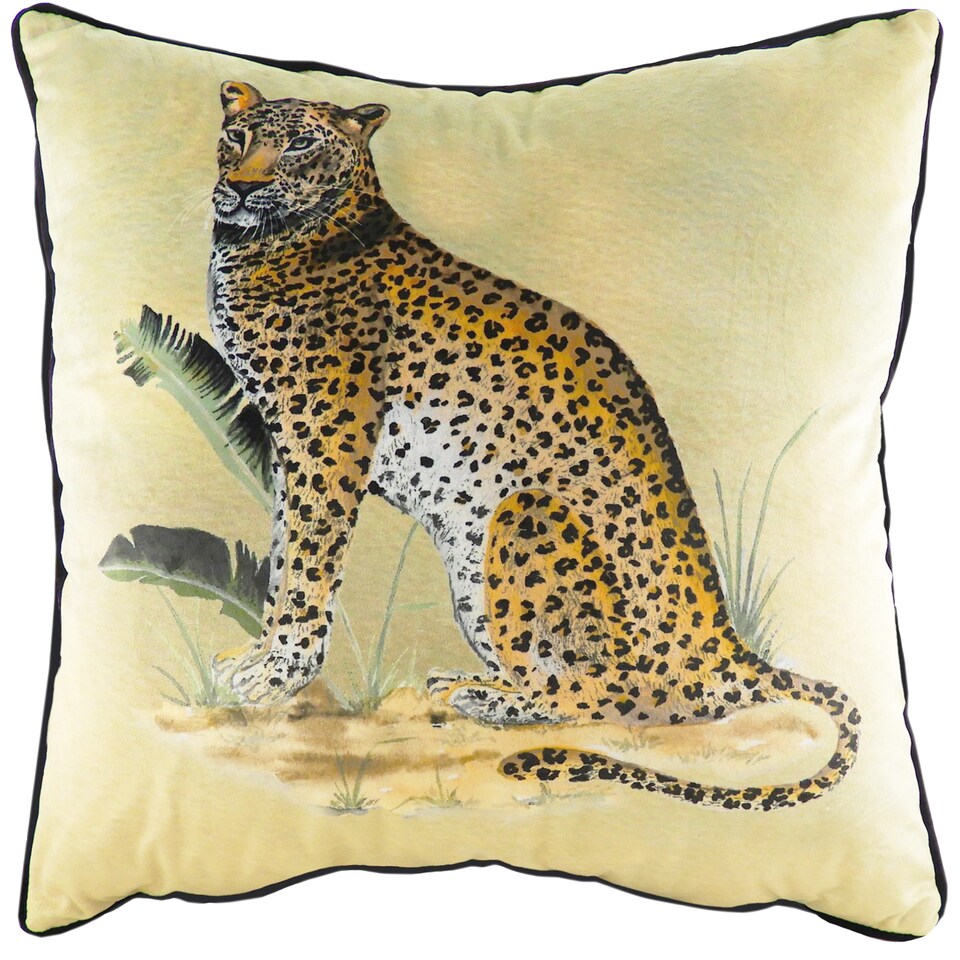 image 1 of Evans Lichfield Kibale Leopard Jungle Cushion, Multicolour, 50 x 50cm
