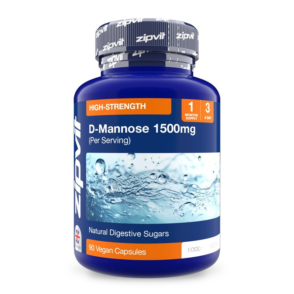 image 1 of D-Mannose 1500mg per Serving, 90 Vegan Capsules, High Strength Supplement for Men & Women