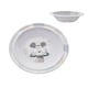 image 2 of Disney Mickey Baby 5 Piece Melamine Feeding Set Cup Bowl Plate Cutlery Blue