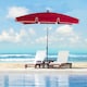 image 2 of Outsunny 2 x 1.3m Garden Parasol Umbrella, Outdoor Market Table Umbrella with Ruffles  Aluminium Pole, Rectangular Tilting Parasol Sun Shade Canopy, Red
