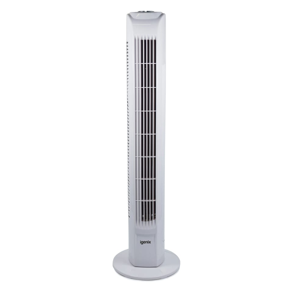 image 1 of Igenix DF0035T Tower Fan, Oscillating, 7.5 Hour Timer, 29 Inch, White