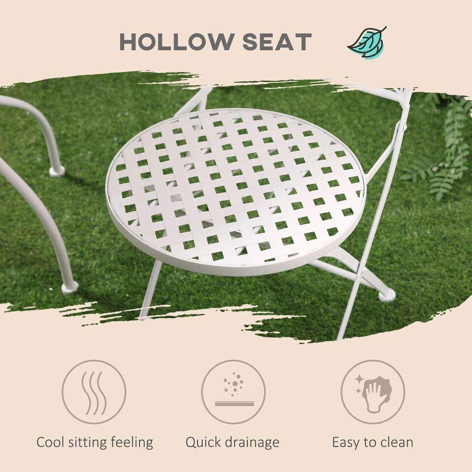image 1 of Outsunny 3 Piece Garden Bistro Set w/ Mosaic Top for Patio, Balcony, Poolside