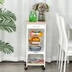 image 2 of HOMCOM Mobile Rolling Kitchen Island Trolley for Home Metal Baskets Tray Shelves