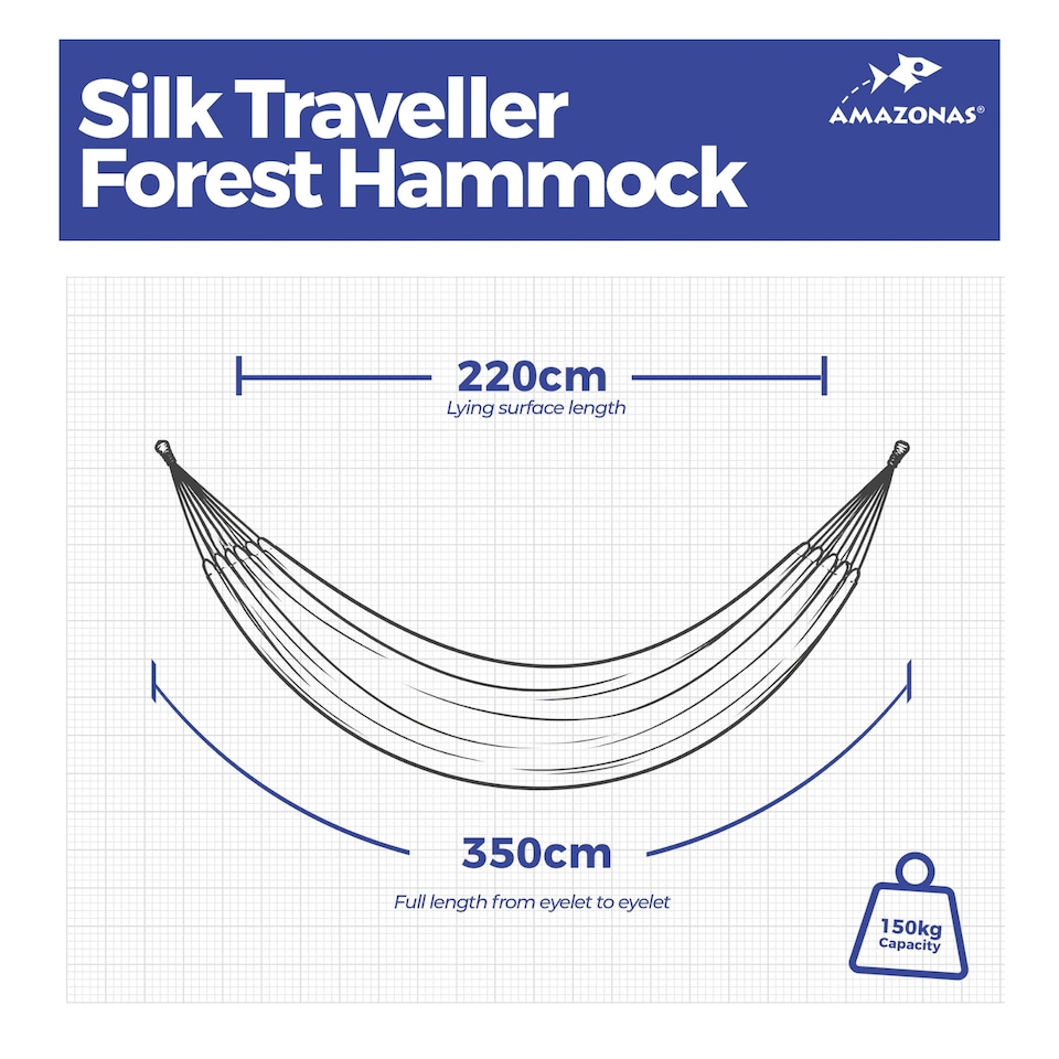 image 1 of Amazonas Ultralight Camping Hammock – Silk Traveller Forest