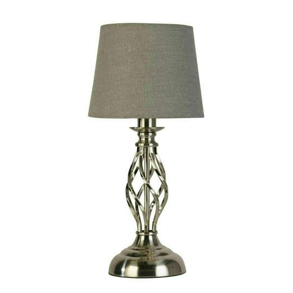 image 1 of Manor Chrome Table Lamp with Grey Shade Chrome