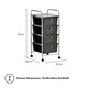 image 5 of VonHaus 4 Black White Storage Trolley with 360° Wheels