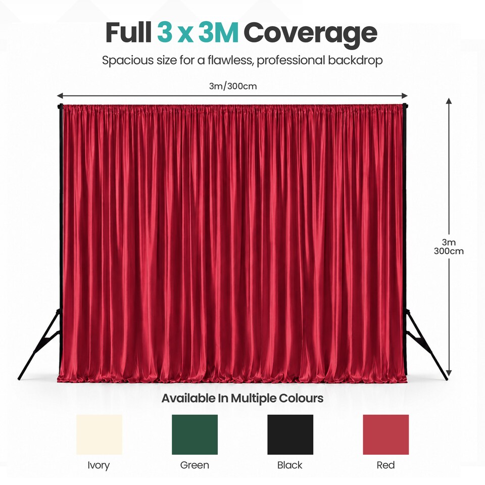 image 1 of 3x3M Velvet Photography Background, 190GSM Polyester Washable Backdrop