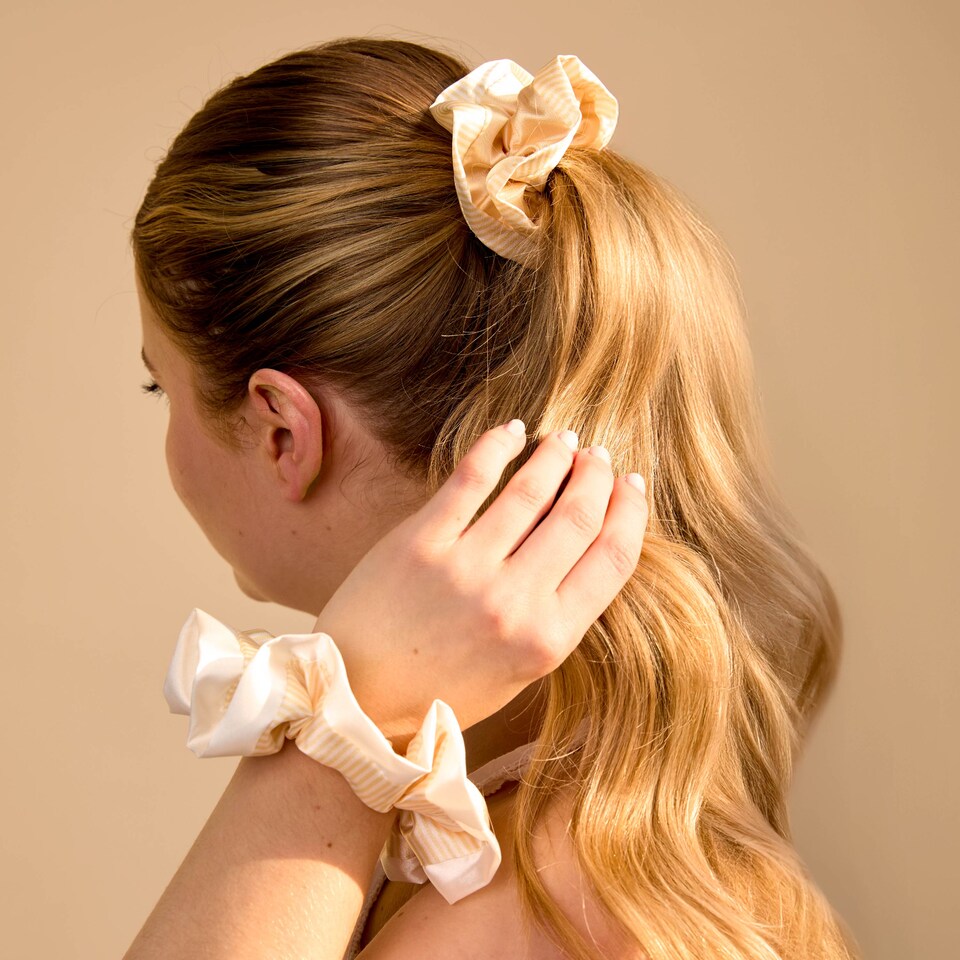 image 1 of Silver Cloud Silver Ion Large Frilly Scrunchies - Buttercup Collection | Yellow | 2