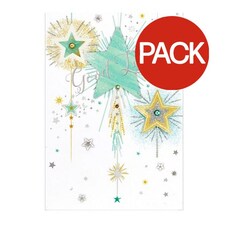 Simon Elvin Isabal Garden Good Luck Stars Greetings Card (Pack of 6) - White/Green/Yellow - One Size Multi | One Size