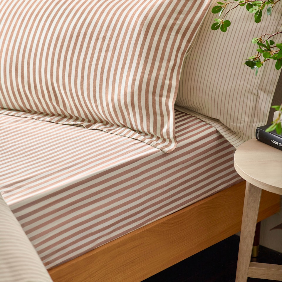 Yard Hebden Striped 100% Cotton Fitted Sheet