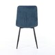 image 6 of Pair of Aspen Cord Fabric Straight Stitch Compact Dining Chairs with Black Tapered Metal Legs | Blue | Blue | 1