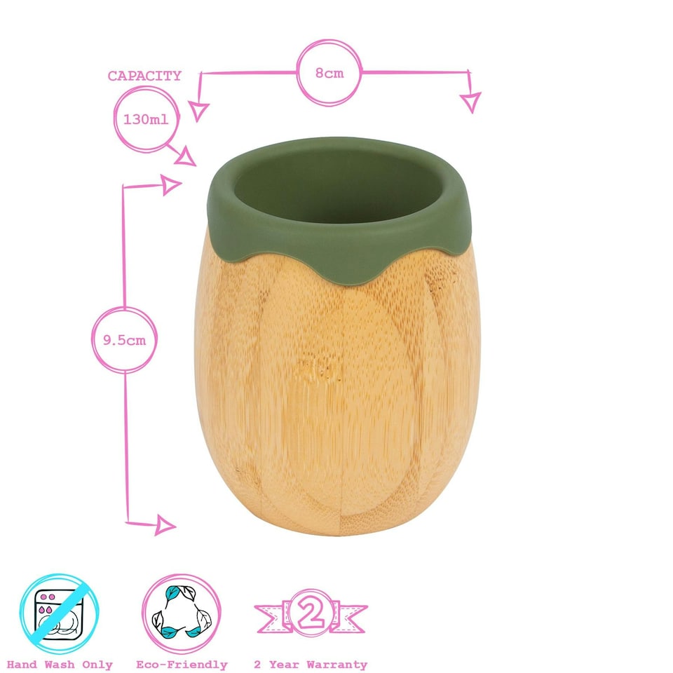 image 1 of Tiny Dining Bamboo Baby Trainer Cup - 130ml - Olive Green Green