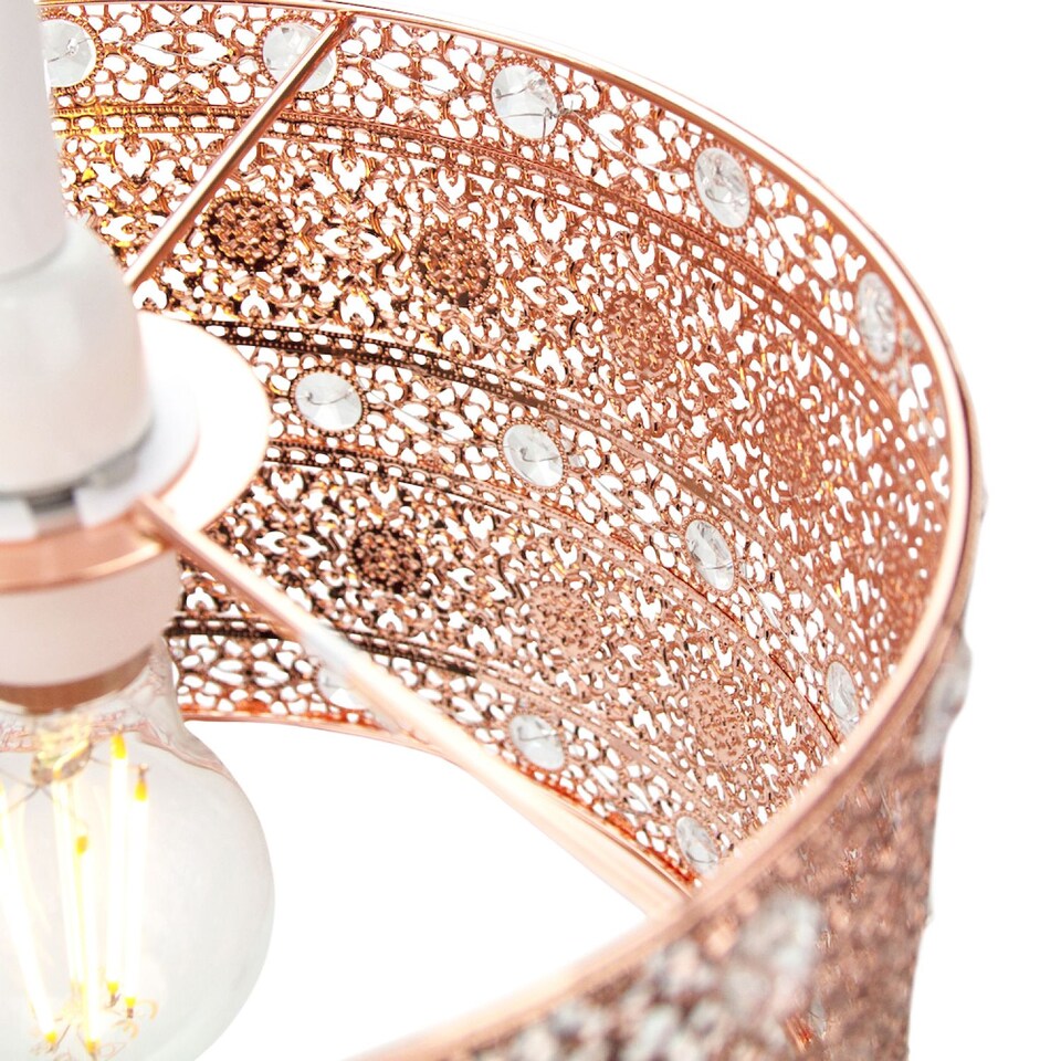 image 1 of Polished Copper Acrylic Gem Moroccan Style Chandelier Pendant Light Shade | Copper | Copper | 1