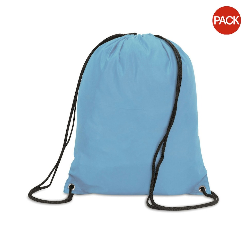Shugon Stafford Plain Drawstring Tote Bag - 13 Litres (Pack of 2) - Sky Blue - One Size | Blue | One Size