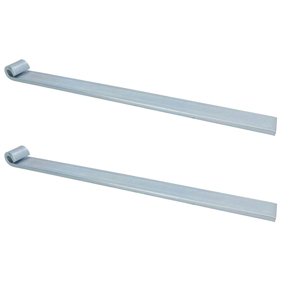 image 1 of HD Strap Tailgate Straight Hinge for 12.5mm Pins 460mm Long Zinc Plated 2pc Silver