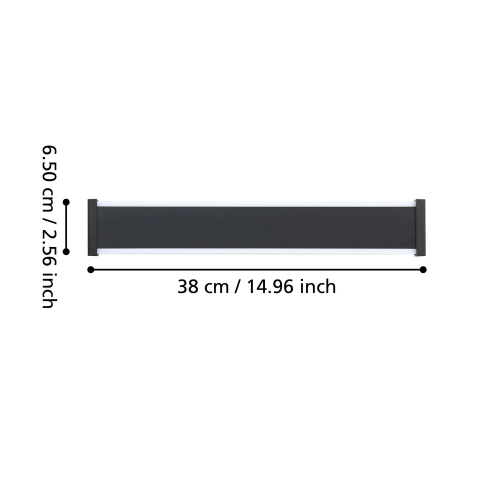 image 1 of EGLO Neviano LED Wall Light Black, 38cm | Black