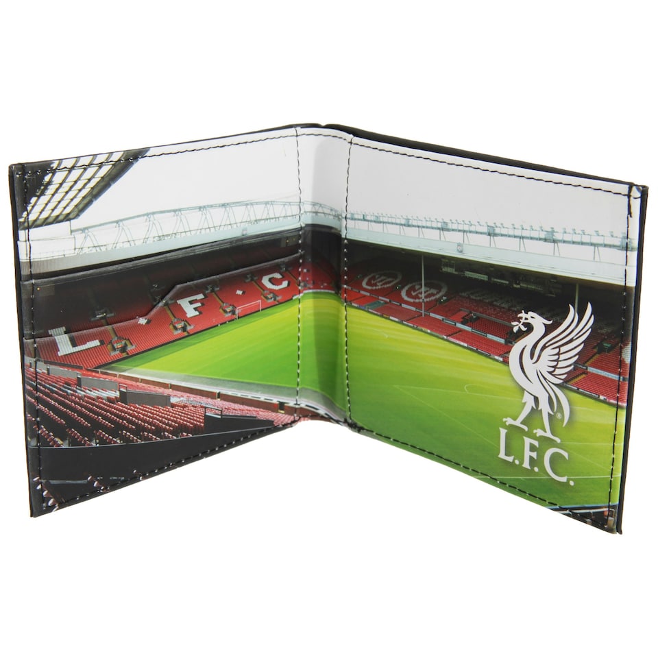 Liverpool FC Mens Official Football Stadium Leather Wallet - Black - One Size