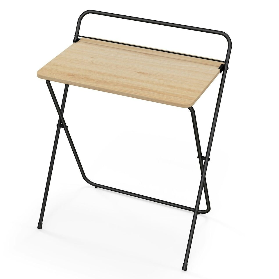 image 1 of COSTWAY 60CM Folding Computer Desk with Tablet Bracket Natural N/A