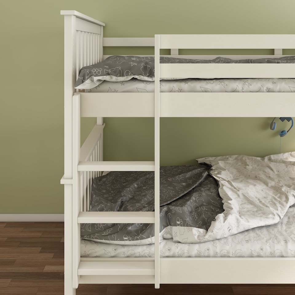 image 1 of Oslo White Quadruple Sleeper Bunk Bed And Theo Pocket Sprung Mattresses