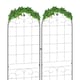 image 7 of Outsunny Set of 2 Metal Trellis for Climbing Plants, Floral Design, 50 x 180cm