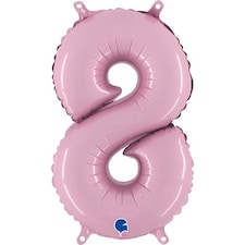Number 8 Pastel Pink Air Fill Foil Balloon 35cm / 14 in