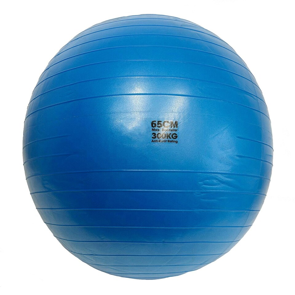 image 1 of Swiss Exercise Ball Anti Burst 300kg for Yoga, Fitness Pilates Core Workouts 65cm Blue