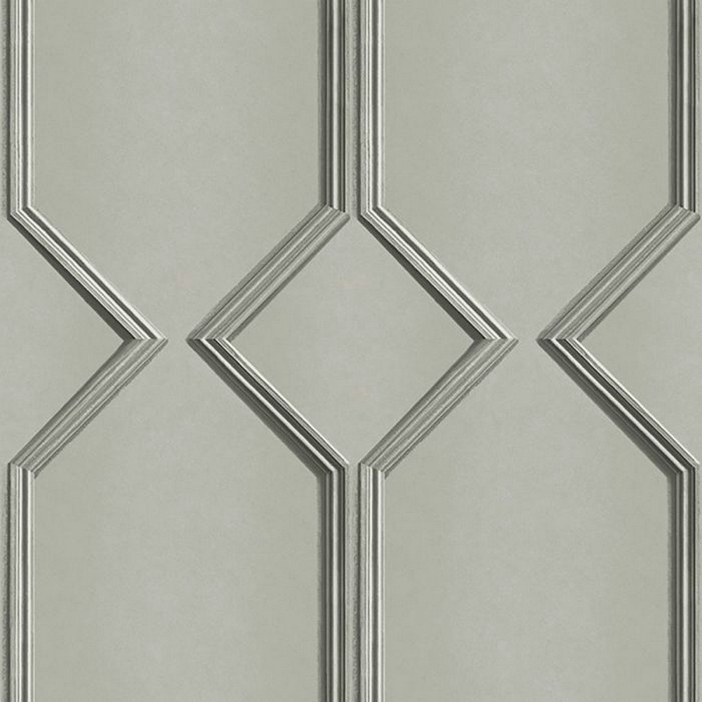 Belgravia Alessia Panel Vinyl Wallpaper - Grey - 32.8ft x 21in Grey