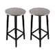 image 1 of Groundlevel Set Of 2 Wooden Tall Bar Stools Bar Chair Breakfast Kitchen Counter | Grey | Grey