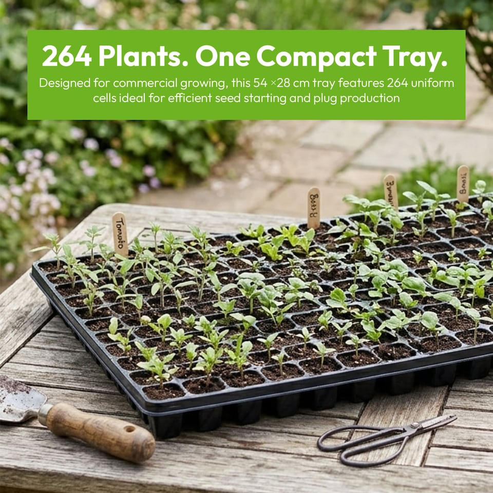 image 1 of 264 Cell Plug Trays Seedling Propagation Trays with Drainage Holes Pack of 100