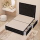 image 2 of Divan Bed Base with 2 Drawers & Plain Floor Standing Headboard Plush Velvet | Black | Black