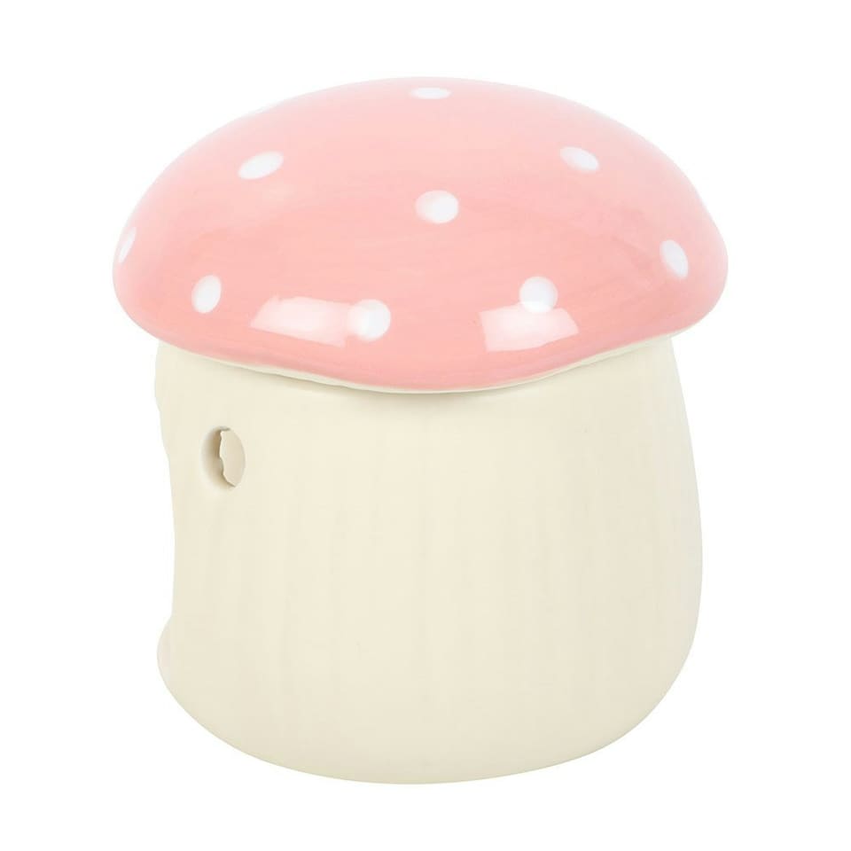 image 1 of Decorative Mushroom Oil Burner with Lid