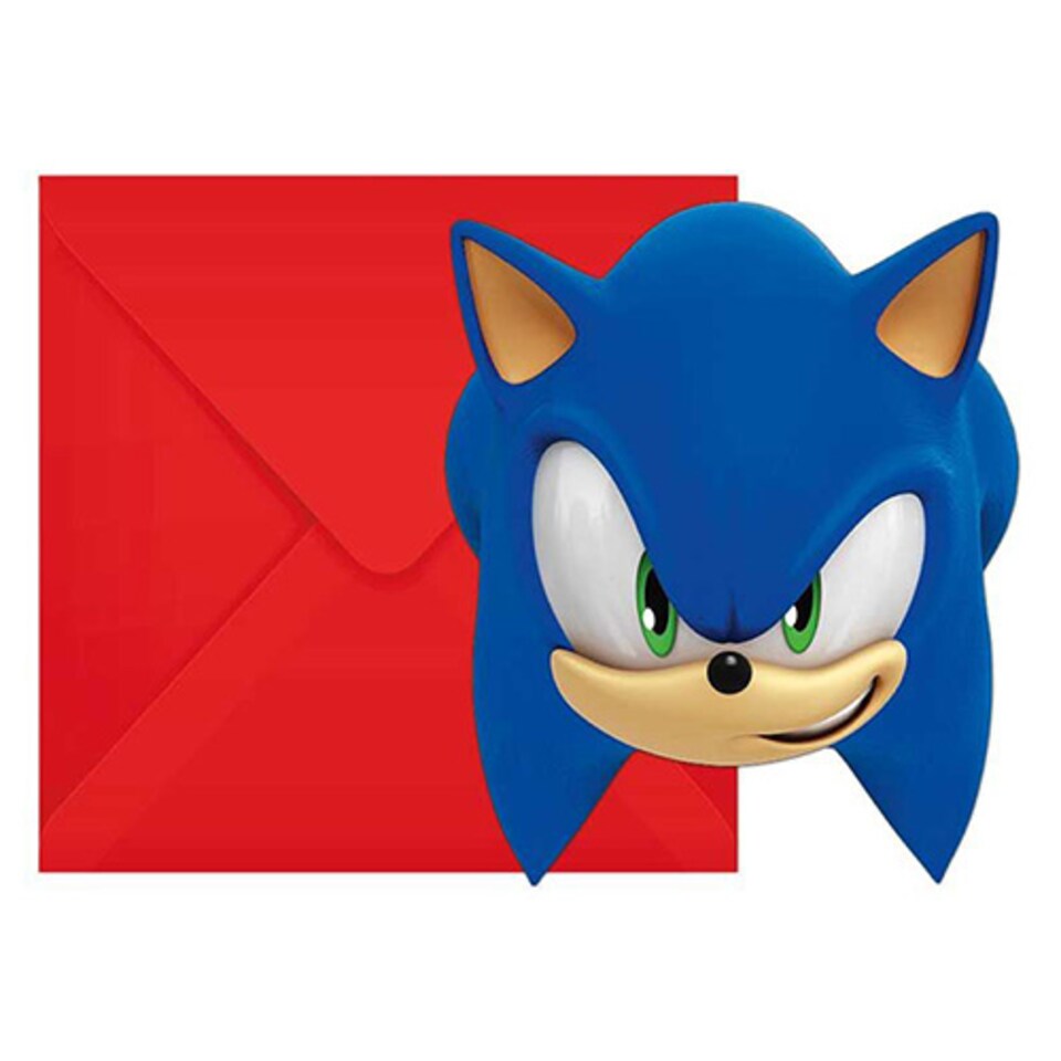 Sonic The Hedgehog The Hedgehog Party Invitations with Envelopes - Pack of 6